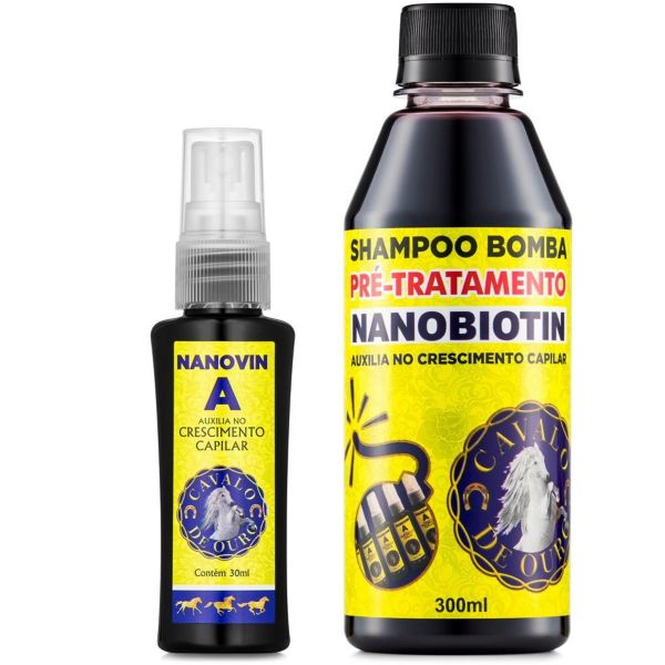 Tônico E Shampoo Nanovin A Cavalo De Ouro